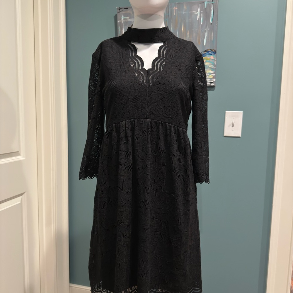 Xhilaration Black Long Sleeve Lace Dress